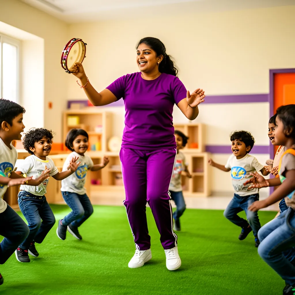 Teacher leading a music and movement session